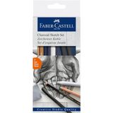 Graf Von Faber-Castell Faber-Castell Kömür Sketch Seti, 7 Parça, Kara Kalem Çizim Ve Eskiz İçin, Yüksek Kalite, Silgi Ve Ka