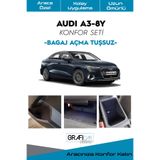 Graficar Audı A3/8Y Konfor Seti-İç Trim Kumaş Kadife Kaplama-Ses Izolasyon Amaçlı Ürün -Bagaj Açma Tuşsuz