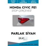 Graficar Design Honda Civic ile Uyumlu Fe1 Stop Çerçevesi Sticker Kolay Uygulama Uzun Ömürlü, Parlak Siyah
