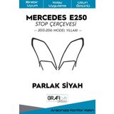 Graficar Design Mercedes E250 ile Uyumlu Stop Çerçevesi Sticker Kolay Uygulama Uzun Ömürlü Folyo Araca Özel Kesim, Parlak Siyah