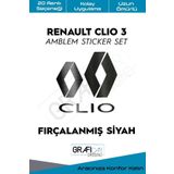 Graficar Design Renault Clio ile Uyumlu 3 Amblem Kaplama Sticker Set, Mat Metalik Bakır, TYC00629169236