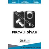 Graficar Design Renault Clio4 ile Uyumlu Anahtar Kart Folyo Sticker Kaplama, Fırçalı Siyah