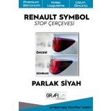 Graficar Design Renault Symbol ile Uyumlu Stop Çerçevesi Sticker Kolay Uygulama Uzun Ömürlü Folyo Araca Özel Kesim