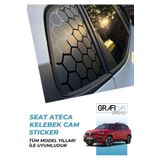 Graficar Design Seat Ateca ile Uyumlu Kelebek Cam Sticker Set Düz, Logosuz Tüm Model Yılları ile Uyumlu