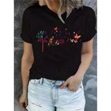 Grafik Baskı Bisiklet Yaka T-Shirtü - Siyah