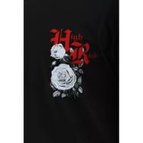 Grafik Baskılı Unisex Salaş Stil Soyut Siyah Oversize Bisiklet Yaka Tişört