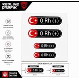 Grafik Damla Kan Grubu Sticker Siyah 4 Adet Hediyeli 0 Rh Pozitif