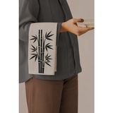 Grafiklas Bambu, Doğa Temalı, Dijital Baskılı Servis Altlığı, Keten Runner, 4'lü Amerikan Servis, 32X43 cm - 30 x 42 cm - Bej