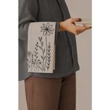 Grafiklas Çiçek Temalı Dijital Baskılı Amerikan Servis Seti - 4'lü Ham Keten Runner Servis Altlığı 32X43 cm - 30 x 42 cm - Bej