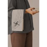 Grafiklas Kayık ve Sanat Dijital Baskılı Amerikan Servis Seti - 4'lü Ham Keten Runner Servis Altlığı 32X43 cm - 30 x 42 cm - Bej
