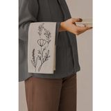Grafiklas Lale Çiçek Desenli Dijital Baskılı Amerikan Servis 4'lü Set - %100 Ham Keten Runner Masa Örtüsü 32X43 cm - 30 x 42 cm - Bej