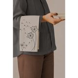 Grafiklas Organik Ham Keten 4'lü Amerikan Servis 32X43 cm Karahindiba Baskılı Dekoratif Sofra Servis Altlığı, Runner - 30 x 42 cm - Bej