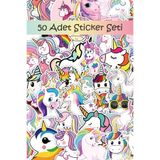Grafikup 50 Adet Sticker Seti - Sevimli Boynuzlu At Kalem Laptop Defter Suluk Etiketi