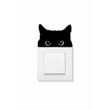 Grafikup Siyah Kedi Priz Sticker