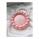grafimum Pembe Sedefli Bubble Dekoratif Beton Tabak Altlık Sunumluk Takı Tabağı Bardak Altlığı