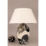 Grafora Handmade Dekoratif Seramik Abajur – Modern Minimalist Tasarım, 48 cm Yükseklik, E27 Uyumlu Tek Başlıklı Aydınlatma, A Enerji Sınıfı Kullanım, Dayanıklı Seramik Gövde, Salon ve Yatak Odası İçin