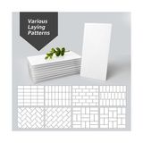 Grains Global ART3D Mutfak Veya Banyo Için 32 Parça Soy ve Yapıştır Tezgah Üstü Cam Karo, 7,62 cm x 15,24 cm Metro Beyaz Arka Sıçrama Fayansları