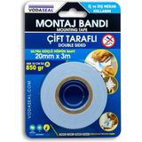 Grains Global Çift Taraflı Montaj Bandı 20MMX3MT - Option-1 - 0 - Siyah - 1 Adet