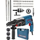 Graizer Alman 3000 Watt Kırıcı Metal Dişli Şanzuman Hilti - Darbeli Matkap - Yedek Mandren 5 Uç
