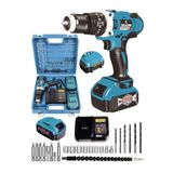 Graizer Alman 58 V 5 Ah 13 mm Metal Mandren Darbeli Çift Akülü Vidalama Matkap + 27 Parça Pro Set Mavi