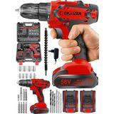 Graizer Alman 58 V 5 Ah Darbeli Şarjlı Vidalama Matkap 24 Parça Set Yüksek Tork ve Ergonomik Tasarım