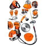 Graizer Alman Turbo 6001 Sırt Tipi Benzinli Motorlu Ot Çalı Tırpanı Çim Biçme Makinesi + Canavar Baslik
