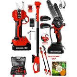 Graizer K 21 Vf Platinum 2 Akülü Kömürsüz Şarjlı Ağaç Dal Kesme Budama Makası Testere 2.5 Metre Teleskop