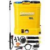 Graizer S 16 Litre Şarjlı Sırt Tipi İlaç Pompası Akülü İlaçlama Makinesi Sari