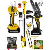 Graizer S 21 Vf Platinum 2 Akülü Kömürsüz Şarjlı Ağaç Dal Kesme Budama Makası Testere 2.5 Metre Teleskop