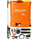 Graizer T 16 Litre Şarjlı Sırt Tipi İlaç Pompası Akülü İlaçlama Makinesi Turuncu
