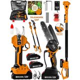 Graizer T 21 Vf Platinum 2 Akülü Kömürsüz Şarjlı Ağaç Dal Kesme Budama Makası Testere 2.5 Metre Teleskop