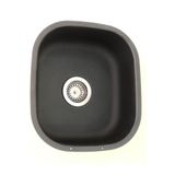 GRALUX EVYE Siyah Grenli Granit Desen Kaplamalı Kare Alttan 35 X 40 Paslanmaz Evye