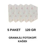Gramajlı Fotokopi Kağıdı A4 120 Gr 5 Paket 1250 Yaprak