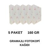 Gramajlı Fotokopi Kağıdı A4 160 Gr 5 Paket 1250 Yaprak