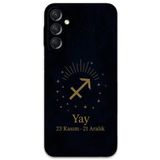 Gramaphone Galaxy A55 ile Uyumlu Yay Burcu Desenli Telefon Kılıfı + Ekran Koruyucu - 5776