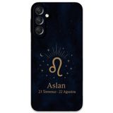 Gramaphone Galaxy A55 Uyumlu Aslan Burcu Desenli Telefon Kılıfı + Ekran Koruyucu - 5772