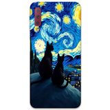 Gramaphone Galaxy A7 2018 ile Uyumlu Kedi Desenli Telefon Kılıfı + Ekran Koruyucu - 5782