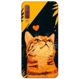Gramaphone Galaxy A7 2018 ile Uyumlu Kedi Desenli Telefon Kılıfı + Ekran Koruyucu - 5783