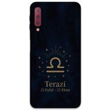 Gramaphone Galaxy A7 2018 ile Uyumlu Terazi Burcu Desenli Telefon Kılıfı + Ekran Koruyucu - 5774