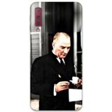Gramaphone Galaxy A7 2018 Uyumlu Atatürk Desenli Telefon Kılıfı + Ekran Koruyucu - 5850