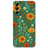 Gramaphone Galaxy S21 FE ile Uyumlu Çiçek Desenli Telefon Kılıfı + Ekran Koruyucu - 5786
