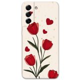 Gramaphone Galaxy S21 FE ile Uyumlu Çiçek Desenli Telefon Kılıfı + Ekran Koruyucu - 5789