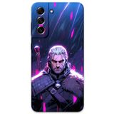 Gramaphone Galaxy S21 FE ile Uyumlu Geralt Desenli Telefon Kılıfı + Ekran Koruyucu - 5826