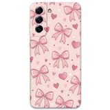 Gramaphone Galaxy S21 FE ile Uyumlu Kurdele Desenli Telefon Kılıfı + Ekran Koruyucu - 5802