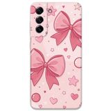 Gramaphone Galaxy S21 FE ile Uyumlu Kurdele Desenli Telefon Kılıfı + Ekran Koruyucu - 5803