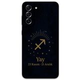 Gramaphone Galaxy S21 FE ile Uyumlu Yay Burcu Desenli Telefon Kılıfı + Ekran Koruyucu - 5776