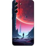 Gramaphone Galaxy S21 Fe Uyumlu Uzay Desenli Telefon Kılıfı + Ekran Koruyucu - 5860