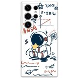 Gramaphone Galaxy S22 Ultra ile Uyumlu Astronot Desenli Telefon Kılıfı + Ekran Koruyucu - 5858