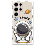 Gramaphone Galaxy S22 Ultra ile Uyumlu Astronot Desenli Telefon Kılıfı + Ekran Koruyucu - 5865