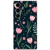 Gramaphone Galaxy S22 Ultra ile Uyumlu Çiçek Desenli Telefon Kılıfı + Ekran Koruyucu - 5788